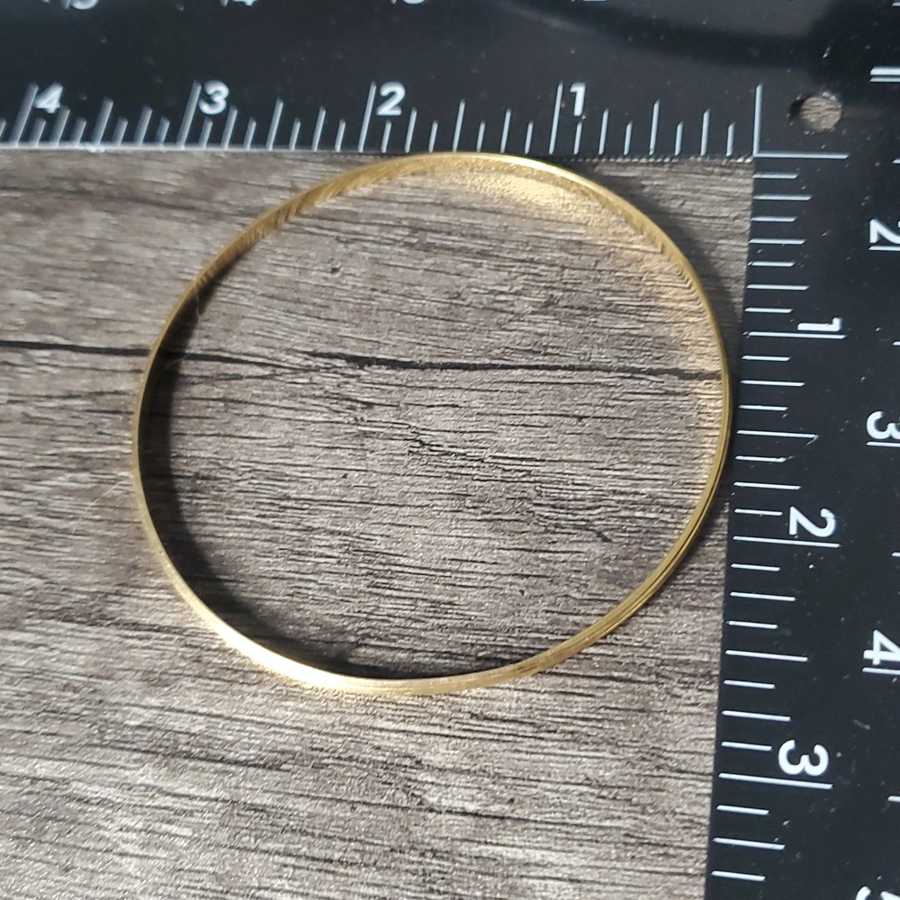 Classic Thin Gold Tone Bangle Bracelet B3436 - Picture 3 of 3